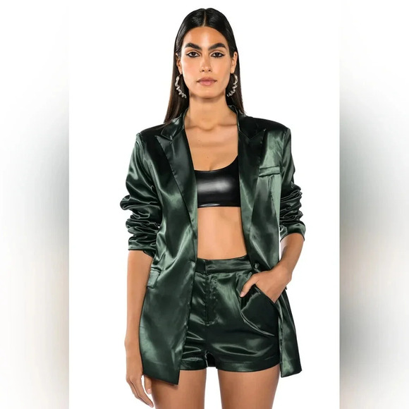 Akira Label - All The Right Moves Satin Blazer - Picture 4 of 9